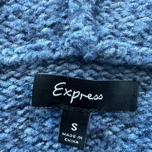 Blue express long hooded sweater.